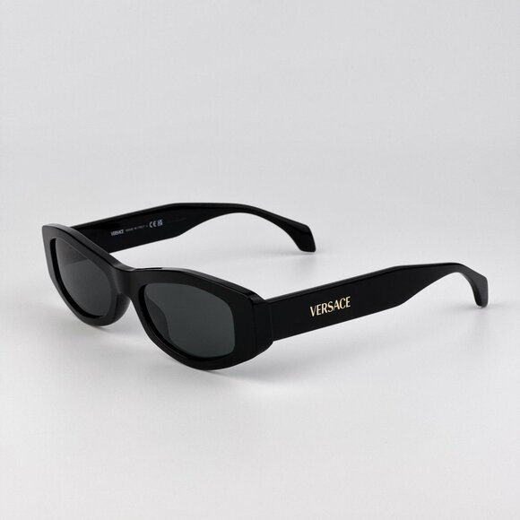 Versace VE4487 GB1/87 Black Rectangle Sunglasses Dark Grey Lens Unisex main image 7